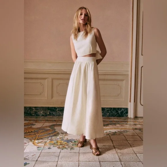Sezane Skirts Sezane Sophie Skirt Ecru Size Fr 34 Nwt Poshmark